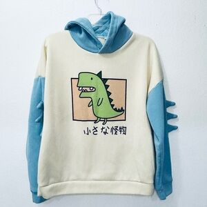 Lady Girl Dinosaur Hoodie Sweatshirt Pullover Tops